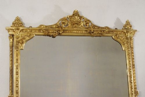 VICTORIAN GILT LARGE OVERMANTLE MIRROR - ADDITIONAL PHOTO 1