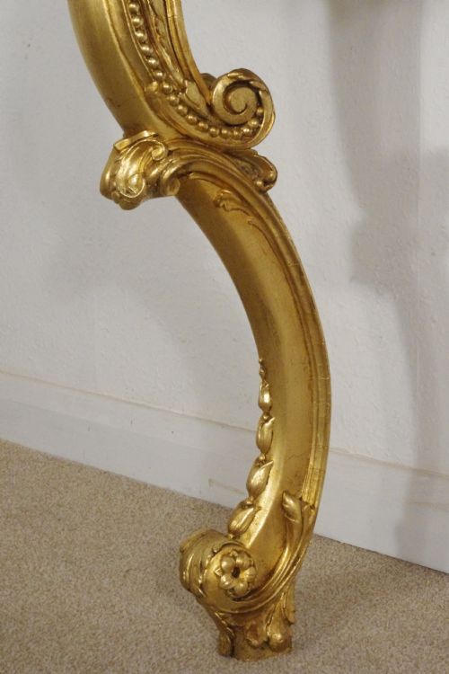 19TH CENTURY GILT CONSOLE TABLE WITH MARBLE TOP - ADDITIONAL PHOTO 12