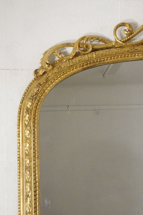 VICTORIAN GILT VERY LARGE ARCH TOP OVERMANTLE MIRROR - ADDITIONAL PHOTO 5