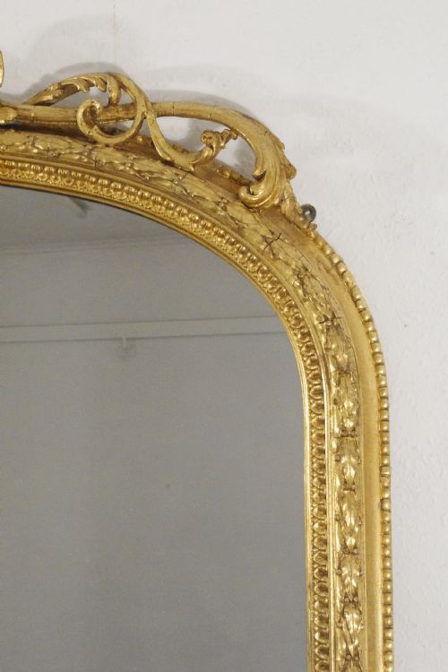 VICTORIAN GILT VERY LARGE ARCH TOP OVERMANTLE MIRROR - ADDITIONAL PHOTO 8