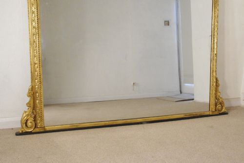VICTORIAN GILT VERY LARGE ARCH TOP OVERMANTLE MIRROR - ADDITIONAL PHOTO 11