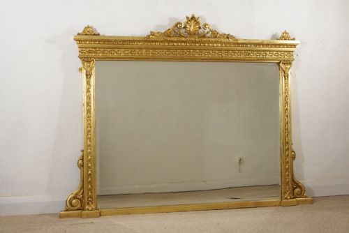victorian gilt overmantle mirror - CATEGORY: ANTIQUE MIRRORS - DATED 1880