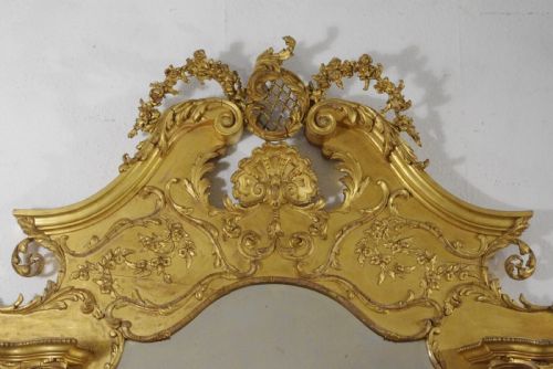 VICTORIAN GILT LARGE OVERMANTLE MIRROR WITH BRACKETS - ADDITIONAL PHOTO 2