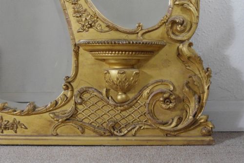 VICTORIAN GILT LARGE OVERMANTLE MIRROR WITH BRACKETS - ADDITIONAL PHOTO 8