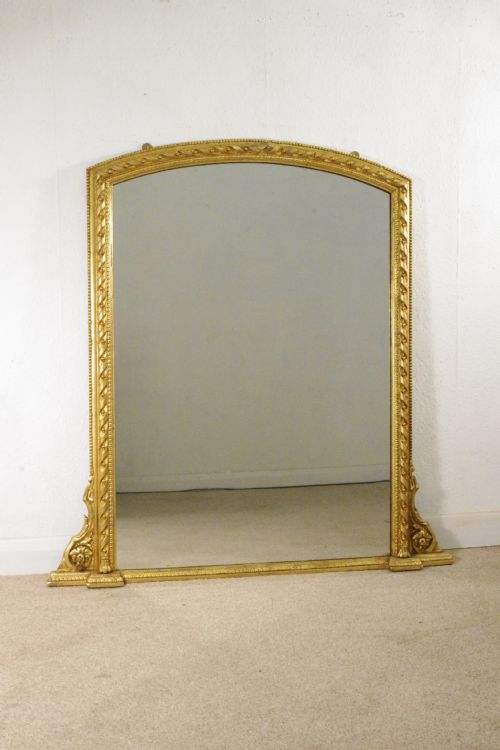 victorian gilt large overmantle mirror - CATEGORY: ANTIQUE MIRRORS - DATED 1880