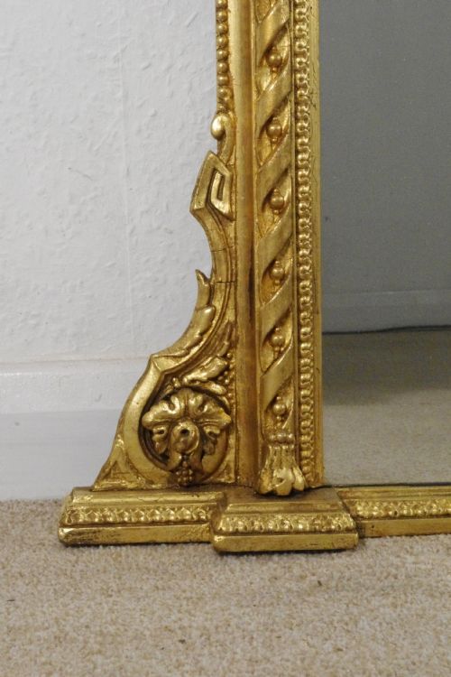 VICTORIAN GILT LARGE OVERMANTLE MIRROR - ADDITIONAL PHOTO 4