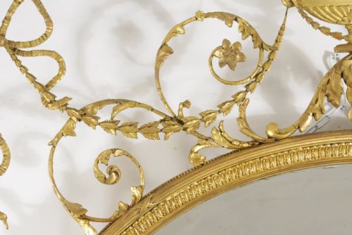 VICTORIAN GILT ADAM STYLE LARGE OVAL OVERMANTLE MIRROR - ADDITIONAL PHOTO 10