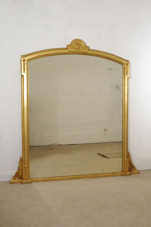 victorian gilt large overmantle mirror - CATEGORY: ANTIQUE MIRRORS - DATED 1880