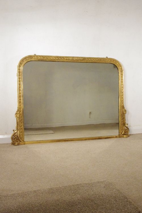 victorian gilt large overmantle mirror - CATEGORY: ANTIQUE MIRRORS - DATED 1880