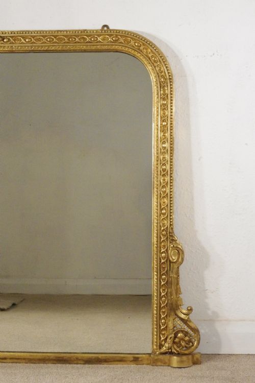 VICTORIAN GILT LARGE OVERMANTLE MIRROR - ADDITIONAL PHOTO 2