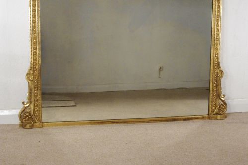 VICTORIAN GILT LARGE OVERMANTLE MIRROR - ADDITIONAL PHOTO 5