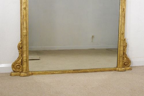 VICTORIAN GILT ARCH TOP OVERMANTLE MIRROR - ADDITIONAL PHOTO 7