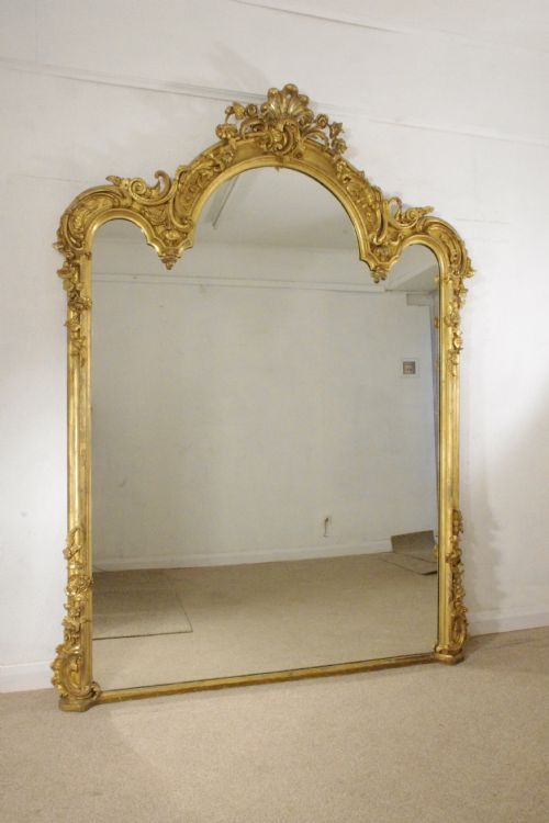 victorian gilt large overmantle mirror - CATEGORY: ANTIQUE MIRRORS - DATED 1860