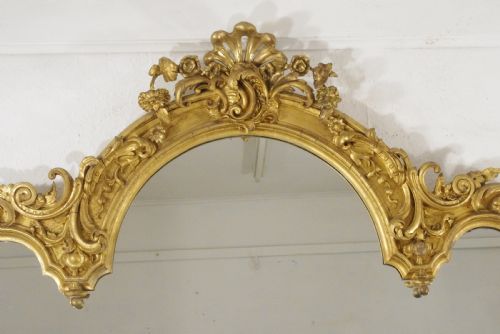 VICTORIAN GILT LARGE OVERMANTLE MIRROR - ADDITIONAL PHOTO 2