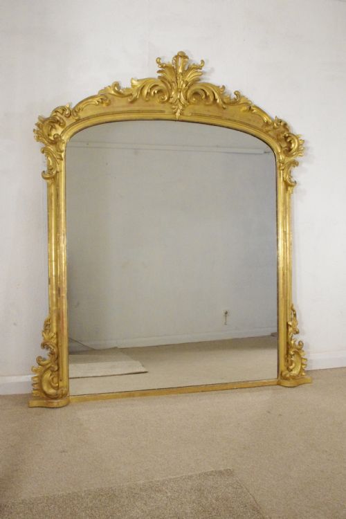 victorian gilt wood large overmantle mirror - CATEGORY: ANTIQUE MIRRORS - DATED 1860