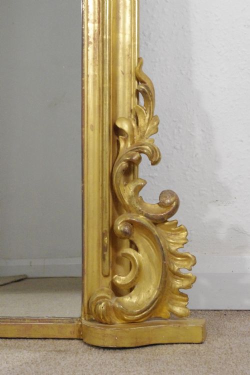VICTORIAN GILT WOOD LARGE OVERMANTLE MIRROR - ADDITIONAL PHOTO 7