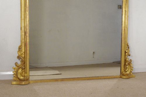 VICTORIAN GILT WOOD LARGE OVERMANTLE MIRROR - ADDITIONAL PHOTO 8