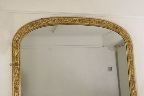 VICTORIAN PAINTED AND PARCELGILT LARGE ARCH TOP OVERMANTLE MIRROR BY NOSOTTI - ADDITIONAL PHOTO 1
