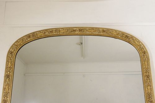 VICTORIAN PAINTED AND PARCELGILT LARGE ARCH TOP OVERMANTLE MIRROR BY NOSOTTI - ADDITIONAL PHOTO 2