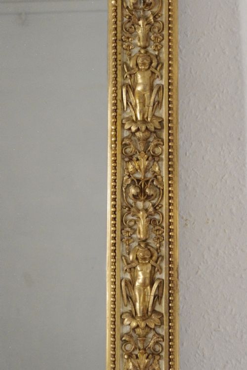 VICTORIAN PAINTED AND PARCELGILT LARGE ARCH TOP OVERMANTLE MIRROR BY NOSOTTI - ADDITIONAL PHOTO 6