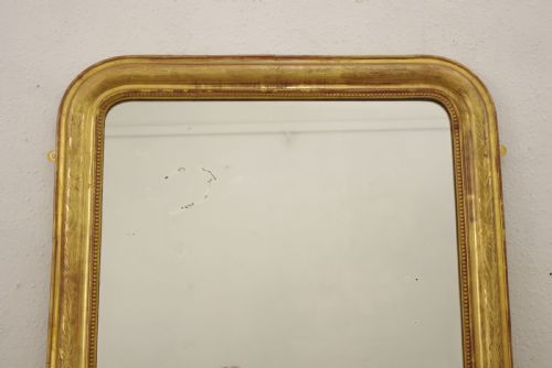 19TH CENTURY FRENCH LOUIS PHILLIPE STYLE GILT OVERMANTLE MIRROR - ADDITIONAL PHOTO 2
