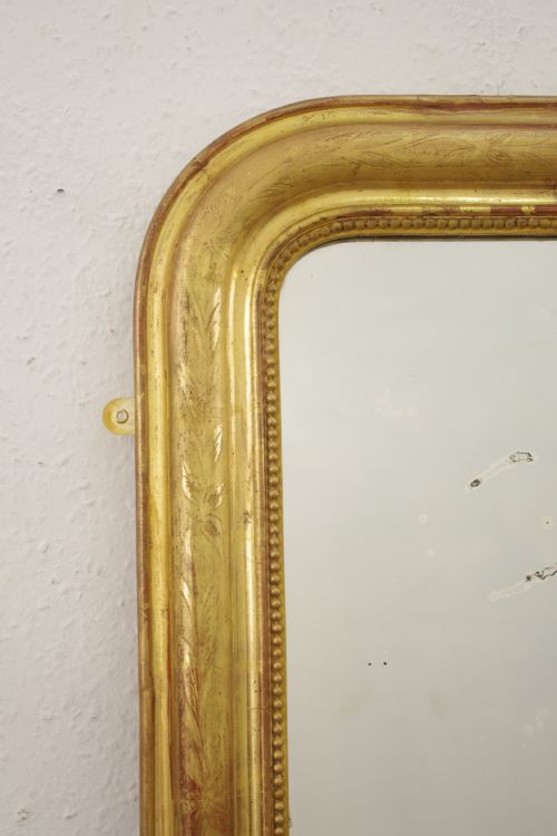 19TH CENTURY FRENCH LOUIS PHILLIPE STYLE GILT OVERMANTLE MIRROR - ADDITIONAL PHOTO 3