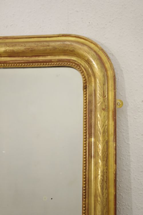 19TH CENTURY FRENCH LOUIS PHILLIPE STYLE GILT OVERMANTLE MIRROR - ADDITIONAL PHOTO 4