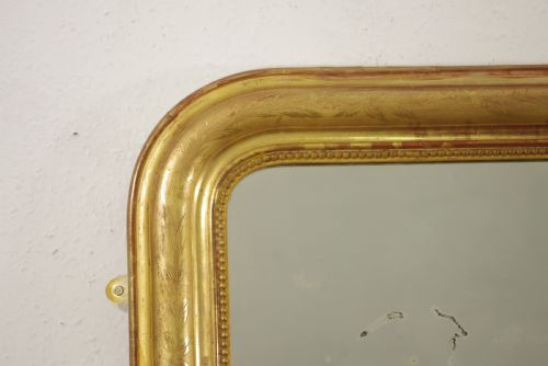 19TH CENTURY FRENCH LOUIS PHILLIPE STYLE GILT OVERMANTLE MIRROR - ADDITIONAL PHOTO 5