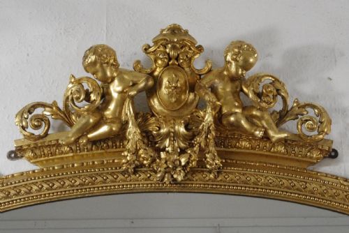 VICTORIAN GILT LARGE OVERMANTLE MIRROR - ADDITIONAL PHOTO 2