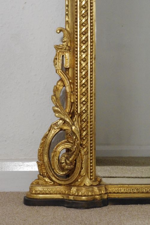 VICTORIAN GILT LARGE OVERMANTLE MIRROR - ADDITIONAL PHOTO 8