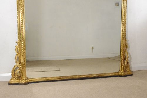 VICTORIAN GILT LARGE OVERMANTLE MIRROR - ADDITIONAL PHOTO 10