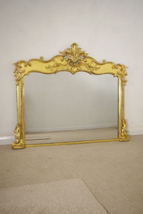 victorian gilt wood large overmantle mirror - CATEGORY: ANTIQUE MIRRORS - DATED 1860