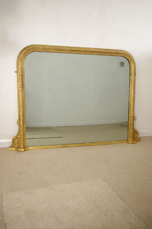 victorian gilt large overmantle mirror - CATEGORY: ANTIQUE MIRRORS - DATED 1870