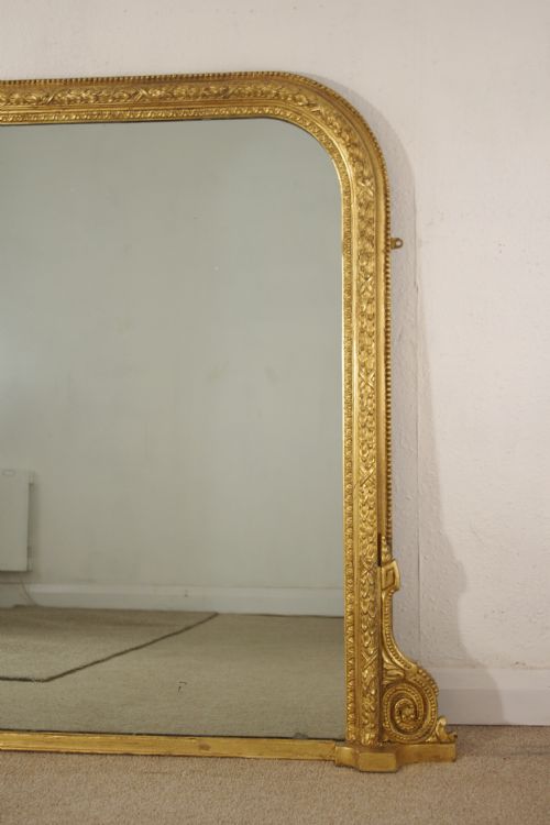 VICTORIAN GILT LARGE OVERMANTLE MIRROR - ADDITIONAL PHOTO 2