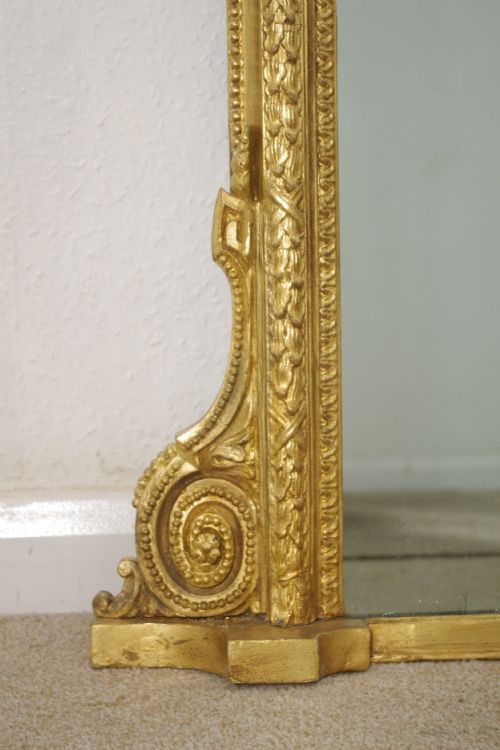 VICTORIAN GILT LARGE OVERMANTLE MIRROR - ADDITIONAL PHOTO 7