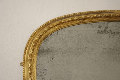 VICTORIAN GILT LARGE ARCH TOP OVERMANTLE MIRROR - ADDITIONAL PHOTO 4