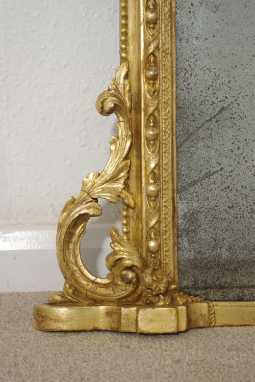 VICTORIAN GILT LARGE ARCH TOP OVERMANTLE MIRROR - ADDITIONAL PHOTO 6