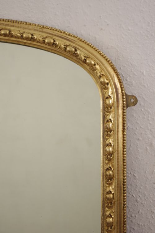 VICTORIAN GILT LARGE ARCH TOP OVERMANTLE MIRROR - ADDITIONAL PHOTO 3