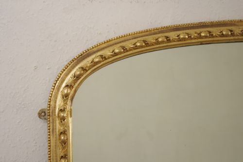 VICTORIAN GILT LARGE ARCH TOP OVERMANTLE MIRROR - ADDITIONAL PHOTO 5
