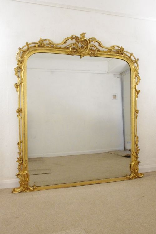 victorian gilt large overmantle mirror - CATEGORY: ANTIQUE MIRRORS - DATED 1860