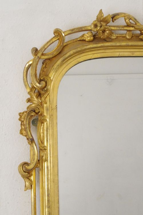 VICTORIAN GILT LARGE OVERMANTLE MIRROR - ADDITIONAL PHOTO 4