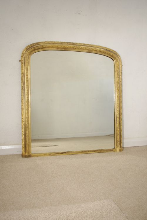 victorian gilt arch top overmantle mirror - CATEGORY: ANTIQUE MIRRORS - DATED 1880