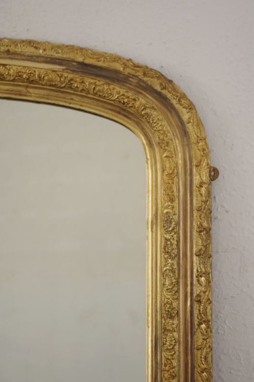 VICTORIAN GILT ARCH TOP OVERMANTLE MIRROR - ADDITIONAL PHOTO 3