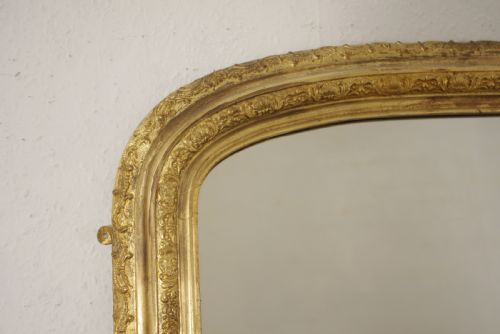 VICTORIAN GILT ARCH TOP OVERMANTLE MIRROR - ADDITIONAL PHOTO 4