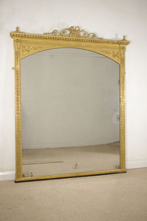 victorian gilt large adam style overmantle mirror - CATEGORY: ANTIQUE MIRRORS - DATED 1880