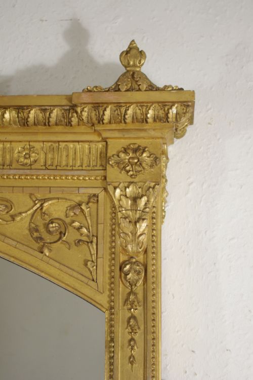 VICTORIAN GILT LARGE ADAM STYLE OVERMANTLE MIRROR - ADDITIONAL PHOTO 4