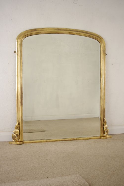 victorian gilt wood arch top overmantle mirror - CATEGORY: ANTIQUE MIRRORS - DATED 1880
