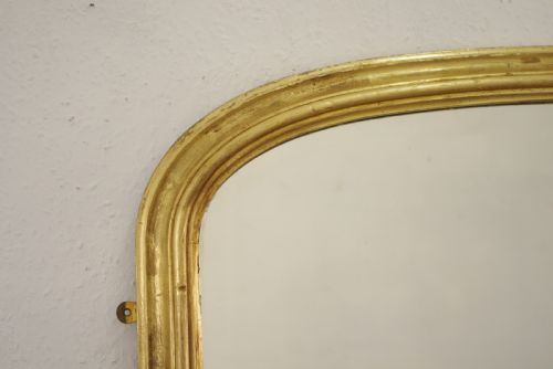 VICTORIAN GILT WOOD ARCH TOP OVERMANTLE MIRROR - ADDITIONAL PHOTO 3