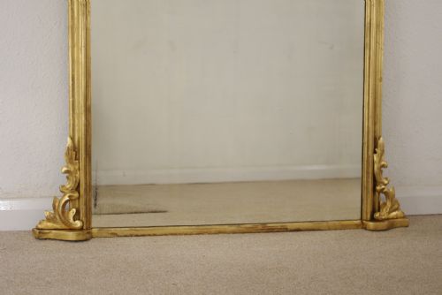 VICTORIAN GILT WOOD ARCH TOP OVERMANTLE MIRROR - ADDITIONAL PHOTO 6