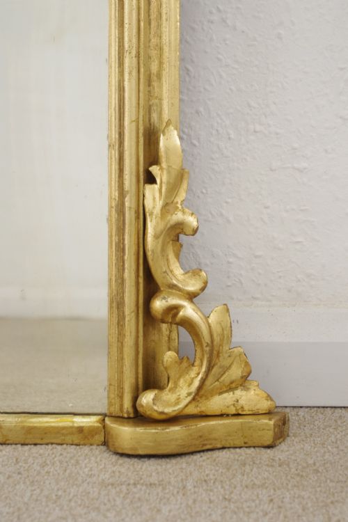 VICTORIAN GILT WOOD ARCH TOP OVERMANTLE MIRROR - ADDITIONAL PHOTO 8